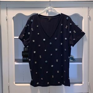 J. Crew Collection Jeweled Boyfriend T-shirt